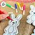 Kit para Colorir de Páscoa - 11,5cm - 3 Coelhos e 6 Canetinhas - Rizzo - Imagem 4