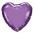 Balão de Festa Microfoil 18" 45cm - Coração Chrome Roxo - 01 Unidade - Qualatex - Rizzo Balões - Imagem 1
