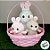 Cesta de Bambu com Alça Dobrável - Rosa - 24cm - 1 unidade - Cromus - Rizzo - Imagem 4
