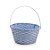 Cesta de Bambu com Alça Dobrável Redonda - Azul - 28cm - 1 unidade - Cromus - Rizzo - Imagem 1