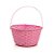 Cesta de Bambu com Alça Dobrável Redonda - Rosa - 28cm - 1 unidade - Cromus - Rizzo - Imagem 1