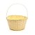 Cesta de Bambu com Alça Dobrável Redonda - Amarelo - 28cm - 1 unidade - Cromus - Rizzo - Imagem 1