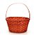 Cesta de Bambu com Alça Dobrável Redonda - Vermelho - 28cm - 1 unidade - Cromus - Rizzo - Imagem 1