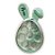 Caixa Acrílica Coelho com Berço com Nome - Verde Menta - 23,5x13cm - 1 unidade - Rizzo - Imagem 1