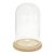 Cúpula Redoma de Vidro Decorativa 12x20cm - Base Madeira Clara - 1 unidade - Rizzo - Imagem 6