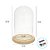 Cúpula Redoma de Vidro Decorativa 12x20cm - Base Madeira Clara - 1 unidade - Rizzo - Imagem 7