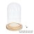 Cúpula Redoma de Vidro Decorativa 9x15cm - Base Madeira Clara - 1 unidade - Rizzo - Imagem 5