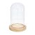 Cúpula Redoma de Vidro Decorativa 9x15cm - Base Madeira Clara - 1 unidade - Rizzo - Imagem 6