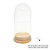 Cúpula Redoma de Vidro Decorativa 6,5x13cm - Base Madeira Clara - 1 unidade - Rizzo - Imagem 2