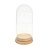 Cúpula Redoma de Vidro Decorativa 6,5x13cm - Base Madeira Clara - 1 unidade - Rizzo - Imagem 3