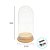 Cúpula Redoma de Vidro Decorativa 6,5x13cm - Base Madeira Clara - 1 unidade - Rizzo - Imagem 4