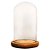 Cúpula Redoma de Vidro Decorativa 12x20cm - Base Madeira Clara - 1 unidade - Rizzo - Imagem 1