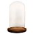 Cúpula Redoma de Vidro Decorativa 12x20cm - Base Madeira Escura - 1 unidade - Rizzo - Imagem 1