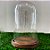 Cúpula Redoma de Vidro Decorativa 12x20cm - Base Madeira Escura - 1 unidade - Rizzo - Imagem 5
