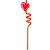 Canudo Espiral Rigido Vermelho - Coração - 27cm - 4 unidades - Rizzo - Imagem 5