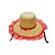Chapéu de Palha de Renda com Trança - Vermelho com Trança Marrom - 1 unidade - Rizzo - Imagem 1