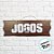 Placa de Sinalização Jogos De Festa Junina em MDF - Madeira Escura - 41x16,5cm - 1 unidade - Rizzo - Imagem 1