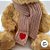 Urso de Pelúcia Cachecol Coração - Rosa - 23cm - 1 unidade - Rizzo - Imagem 3