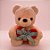 Urso de Pelúcia com Coração Vermelho - Rosa - 28cm - 1 unidade - Rizzo - Imagem 1