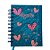 Agenda Permanente Azul com Corações - 160 Folhas - 13x15,1cm - 1 unidade - Rizzo - Imagem 1