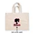 Sacola de Algodão Cru Personalizada - Silhueta Patricinha Mod.2 c/ Nome - 20cm x 22cm - 1 unidade - Rizzo Personalizado - Imagem 1