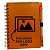 Bloco para Anotação Personalize Logo Preta De Couro com Caneta - Laranja - 70 Folhas  - 14,5x18cm - 1 unidade - Rizzo - Imagem 1