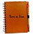 Bloco para Anotação Personalizado Escrita Preta De Couro com Caneta - Laranja - 70 Folhas - 14,5x18cm - 1 unidade - Rizz - Imagem 1