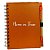 Bloco para Anotação Personalizado Escrita Branca De Couro com Caneta - Laranja - 70 Folhas - 14,5x18cm - 1 unidade - Riz - Imagem 1