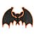 Enfeite Decorativo De Halloween Com Glitter - Morcego - Laranja - 24x17cm - 1 unidade - Rizzo - Imagem 1