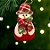 Enfeite Para Pendurar de Natal - Boneco de Neve Artesanal - Cachecol Vermelho - 14,5x7cm - 1 unidade - Rizzo - Imagem 1