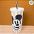 Copo de Plástico com Tampa e Canudo Mickey Listrado - 700ml - 1 unidade - Disney Original - Rizzo - Imagem 1