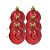 Bola De Natal - Texturizada Losango - Vermelho - 6cm  - 6 unidades - Cromus - Rizzo - Imagem 2