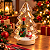 Enfeite Árvore De Natal De Vidro com LED - Papai Noel na Neve - 10x18,5x8cm - 1 unidades - Rizzo - Imagem 1