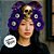 Tiara De Halloween - Flor Com Olho e Caveira - Roxo -  22x23cm - 1 unidade - Rizzo - Imagem 4