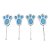 Pick Decorativo - Pata de Coelho Branco e Azul com Glitter - 8 unidades - Rizzo - Imagem 1