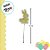 Pick Decorativo - Coelhos Dourado e Branco com Glitter - 4 unidades - Rizzo - Imagem 2