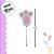 Pick Decorativo - Pata de Coelho Rosa e Branca com Glitter - 8 unidades - Rizzo - Imagem 2
