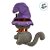 Gato de Pelúcia com Chapéu de Bruxa - Cinza- 25cm  - 1 unidade - Rizzo - Imagem 4