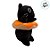Gato de Pelúcia com Boia Laranja - Preto - 23cm  - 1 unidade - Rizzo - Imagem 3