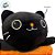 Gato de Pelúcia com Boia Laranja - Preto - 23cm  - 1 unidade - Rizzo - Imagem 5