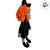 Bruxa de Pelúcia - Cinza/Laranja - 40cm - 1 unidade - Rizzo - Imagem 3
