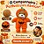 Urso de Pelúcia com Roupa de Abóbora - Laranja - 25cm - 1 unidade - Rizzo - Imagem 2