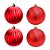 Bola de Natal - Vermelha - Gomo e Glitter - 8cm - 4 unidades - Cromus - Rizzo - Imagem 1