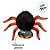 Aranha de Pelúcia - Preto e Laranja 38cm - 1 unidade - Rizzo - Imagem 5