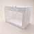 Sacola de Papel com visor de PVC 24x24x26,5cm - Branca - 1 unidade - Rizzo - Imagem 1