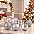 Bola de Natal em Tubo - Lisa, Fosco e Glitter Prata - 8cm - 6 unidades - Cromus - Rizzo - Imagem 1