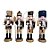 Kit Boneco Soldado Quebra Nozes de Madeira - 13cm - Preto e Dourado - 4 unidades - Rizzo - Rizzo - Imagem 1