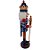 Boneco Soldado Quebra Nozes de Madeira com Bastão - 37cm - Azul, Branco e Vermelho - 1 unidade - Rizzo - Imagem 2