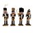 Conjunto Boneco Soldado Quebra Nozes de Madeira - 12cm - Preto e Dourado - 4 unidades - Rizzo - Imagem 1