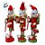 Kit Boneco Duendes de Madeira - Vermelho e Verde - 12cm - 3 unidades - Rizzo - Imagem 3